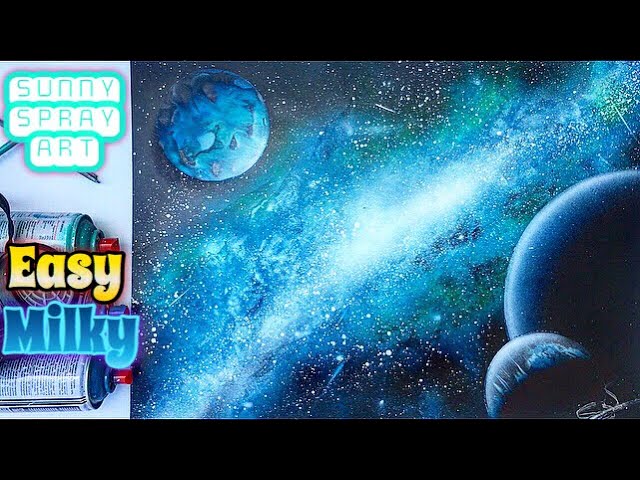 spray paint art Easy Nebula Galaxy/スプレーアート簡単星雲 - YouTube