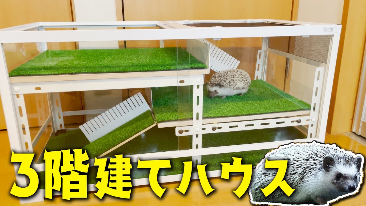 小動物ケージ ハリネズミ 二階建てケージ ライト付き ハリネズミ