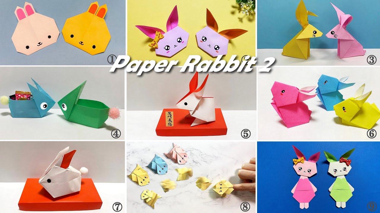 セール 折り紙ハンドメイド うさぎ ミニ20個 2 折り紙ハンドメイド