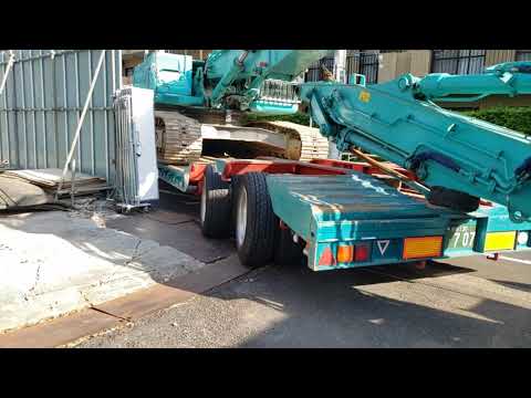 舵切りトレーラー 重機 回送 重トレ 低床 ステアリング 舵切 特殊 田辺