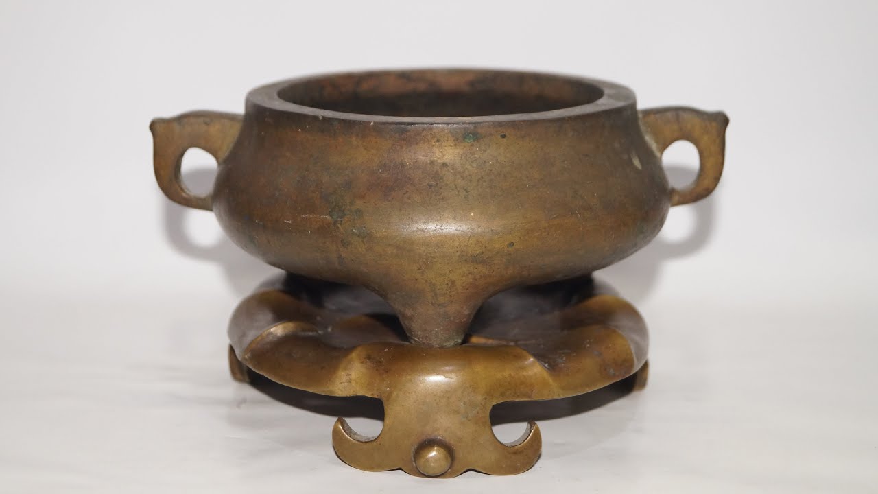 Chinese Bronze censer part 2 中国青铜香炉- YouTube