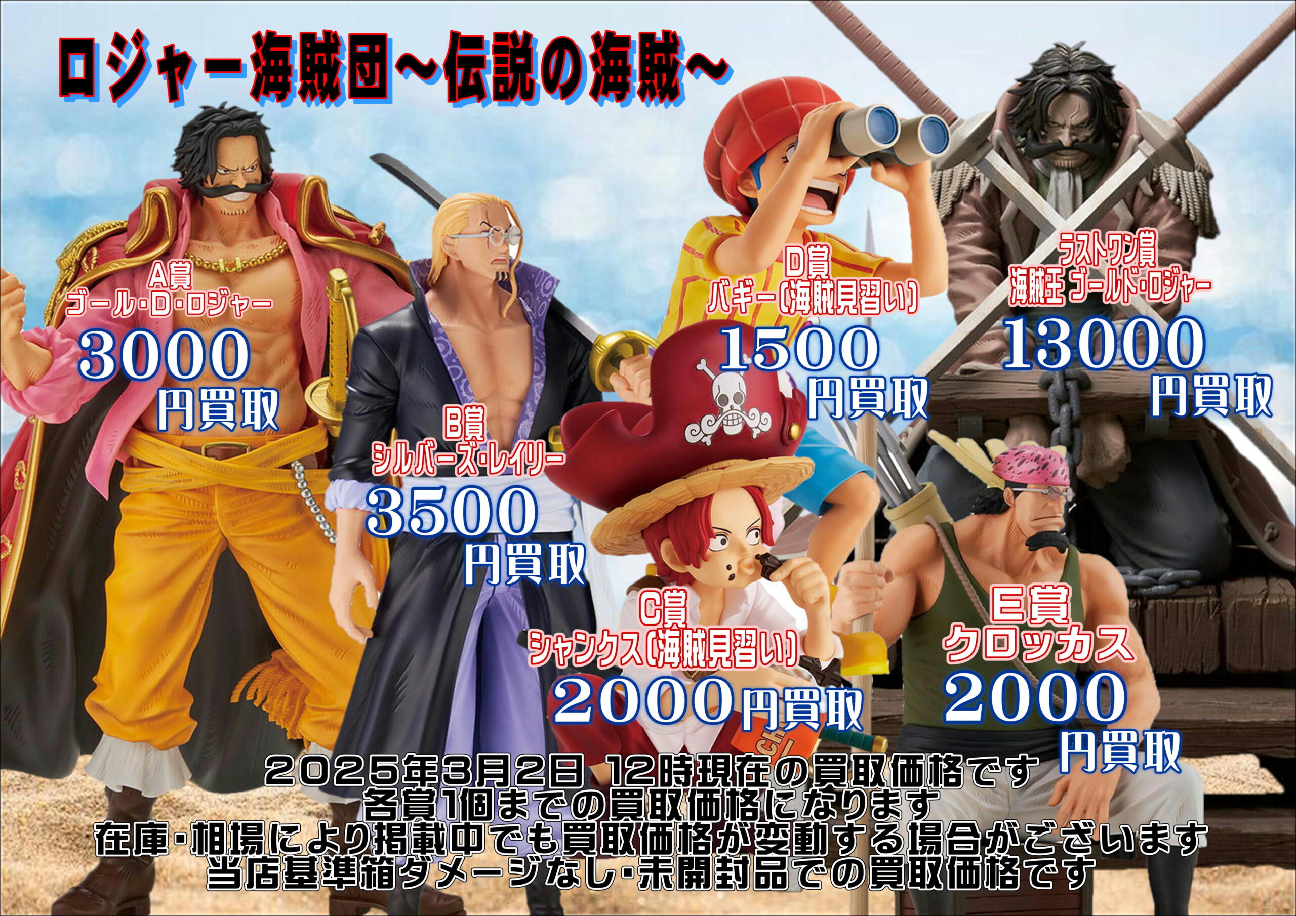 一番くじロジャー海賊団 フィギュアセット 一番くじ ワンピース