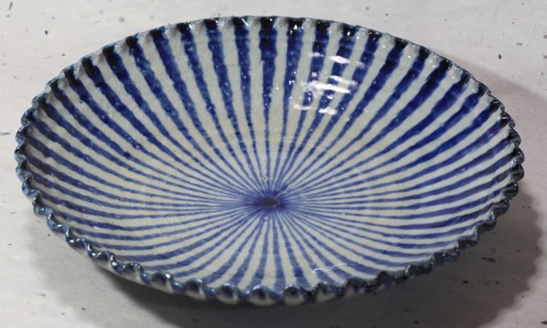 美濃焼 澤窯 可児一広 染十草 皿 4枚 訳あり 欠け