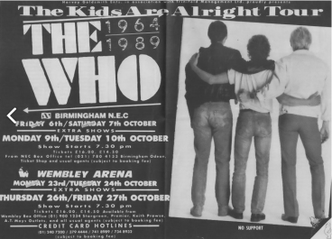 The Who – The Kids Are Alright Tour – 1989 - The Fan Club Years