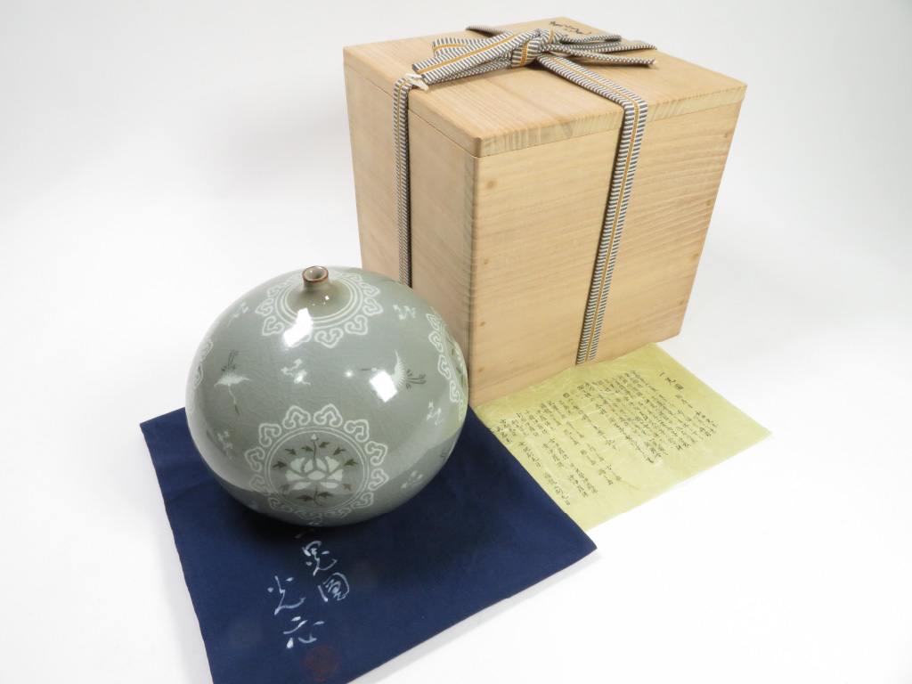 李朝 特大桃型水滴 辰砂青華彩 高麗白磁 染付 李氏朝鮮 書道具 水差 水