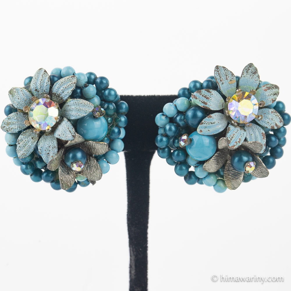 ココ様☆#4312 COROCRAFT ヴィンテージ ブローチ ツートン ブルー ココ