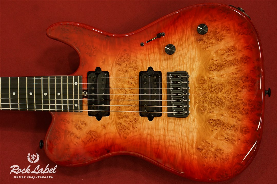 極上のバールメイプル選定材を使用した7弦ギター入荷しました - Red