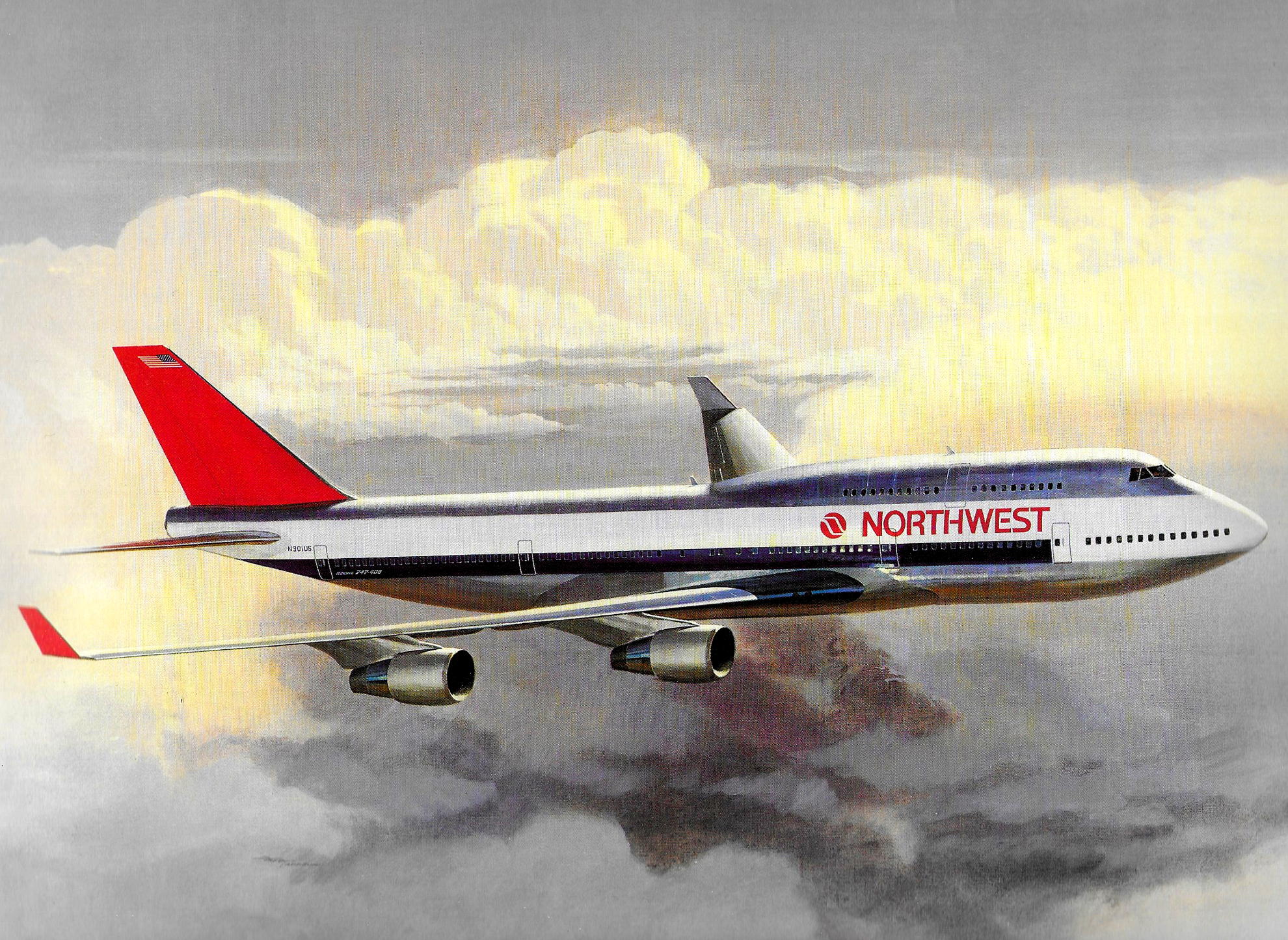 航空機・ヘリコプター NORTHWEST AIRLINES B747-2J9F 1/400 航空機