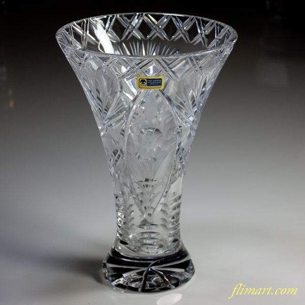 ☆カットガラスの魅力☆珍しいグリーンのドレスデンクリスタル☆スリム