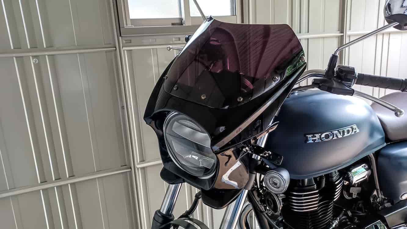 風防】GB350にお洒落なビキニカウルを取り付けてみた！ | チェス犬趣味日記