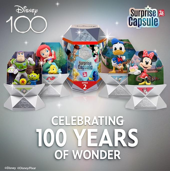 YuMe Official Disney 100 Surprise Mystery Capsules Blind Box with