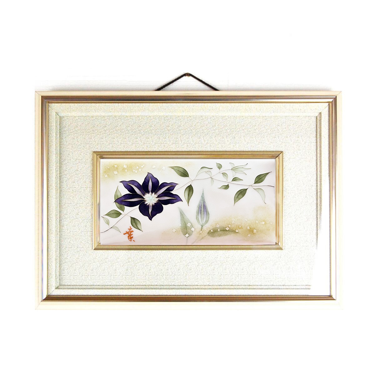 七宝額絵《鉄線》4*8 – 田村七宝工芸 七宝焼窯元【公式サイト】