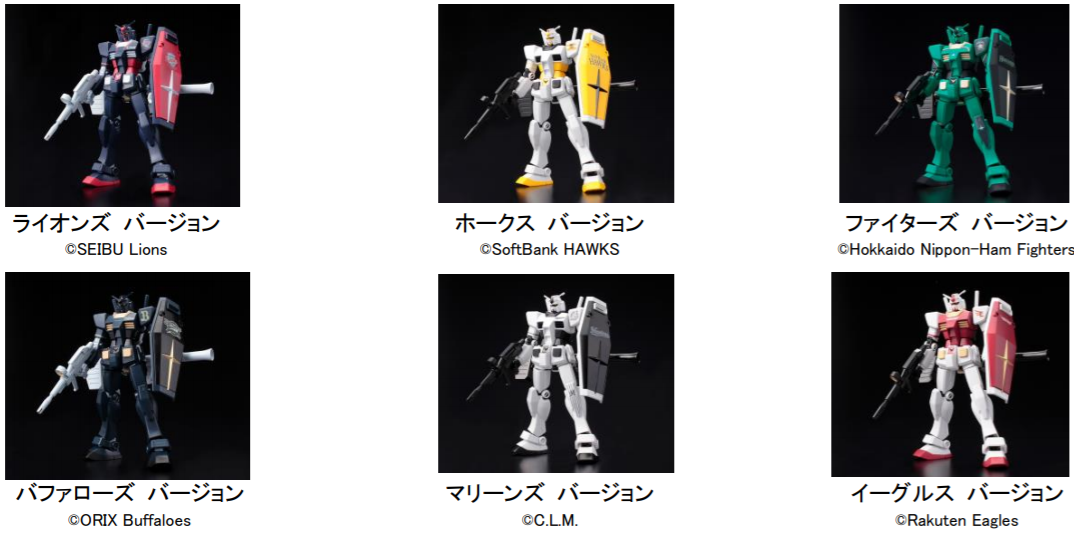 BANDAI SPIRITS、「機動戦士ガンダム」40周年を記念してプロ野球12球団