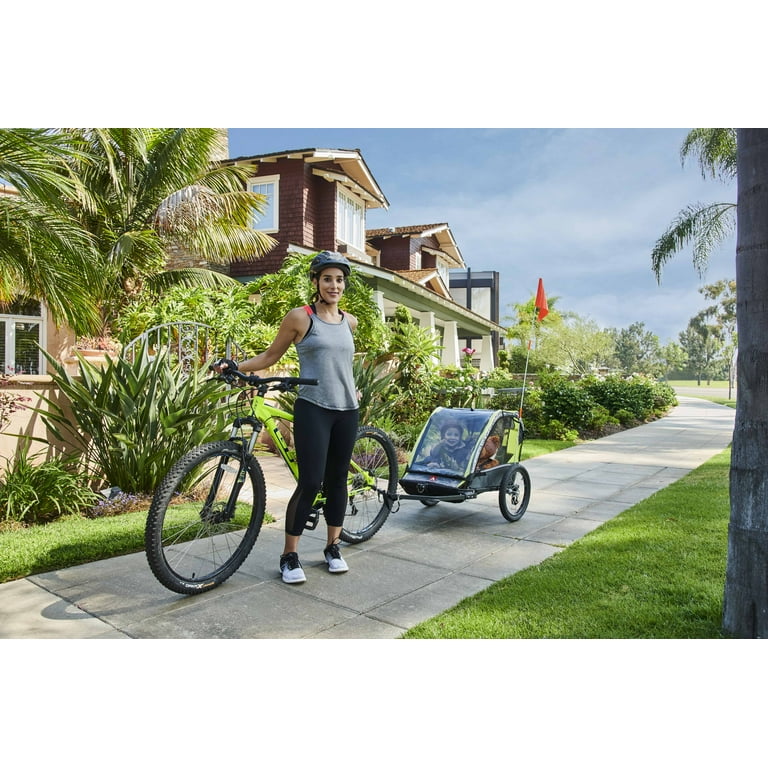 Allen Sports Deluxe 2-Child Foldable Bike Trailer & Stroller, Pull