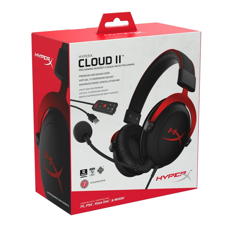 HyperX Wired Cloud II PC Gaming Headset with 7.1 Virtual Surround