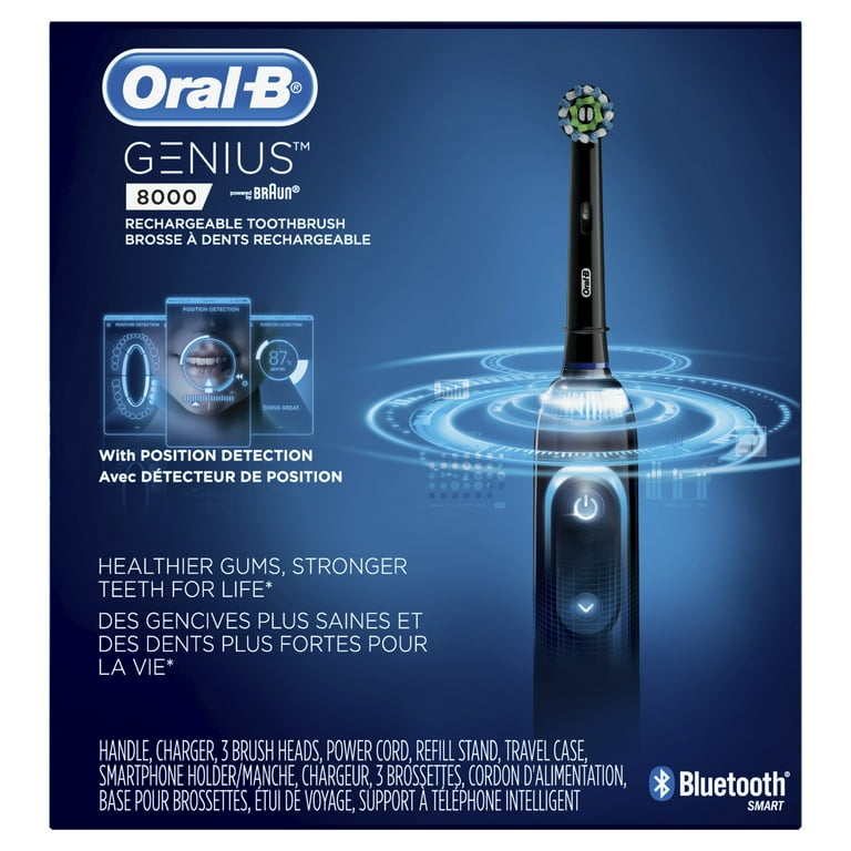 Oral-B Genius 8000 Electronic Toothbrush, Black, LED SmartRing, 6