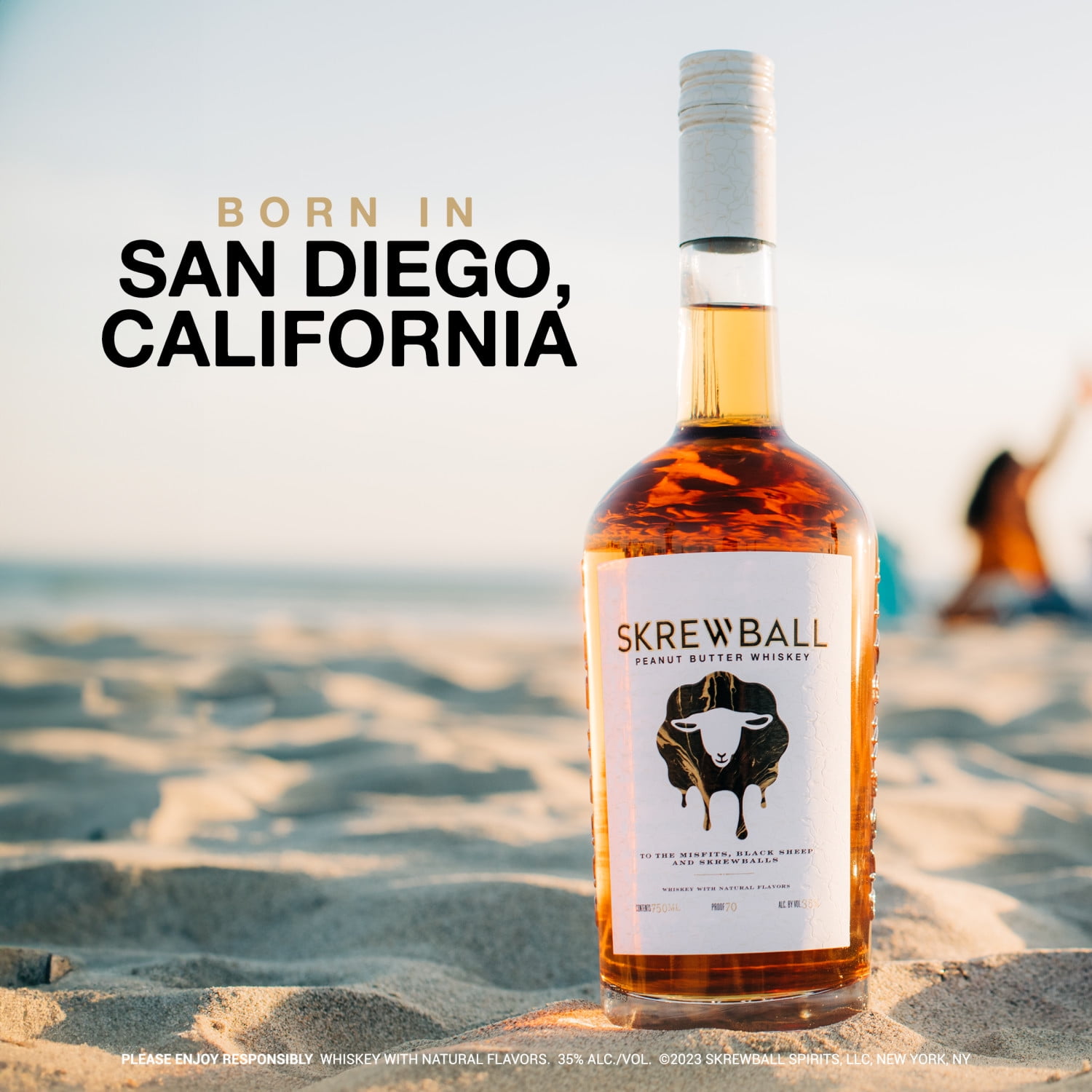 Skrewball Peanut Butter Whiskey with Natural Flavors, 750 ml