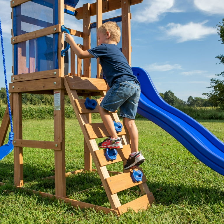 Backyard Discovery Aurora Wooden Cedar Swing Set - Walmart.com