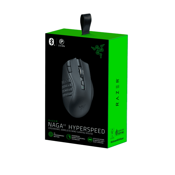 Razer Naga V2 HyperSpeed Bluetooth Gaming Mice with AA Battery