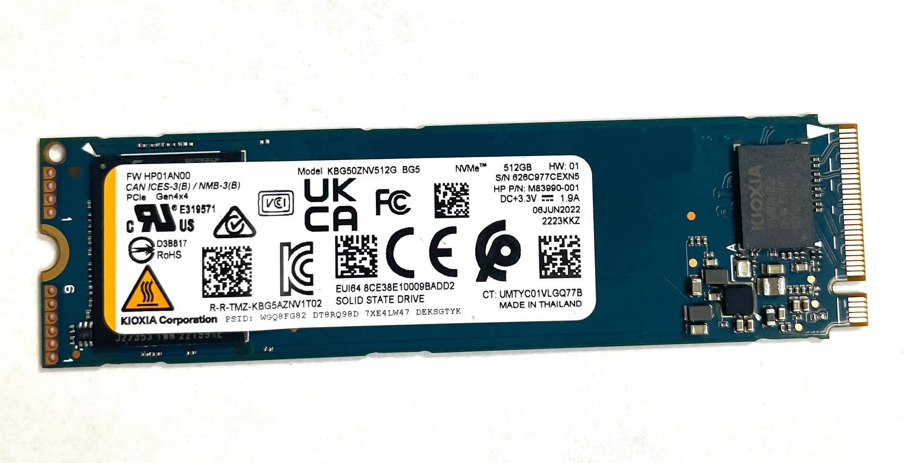 Genuine HP KIOXIO 512GB Sold state Drive SSD KBG50ZNV512G L85364