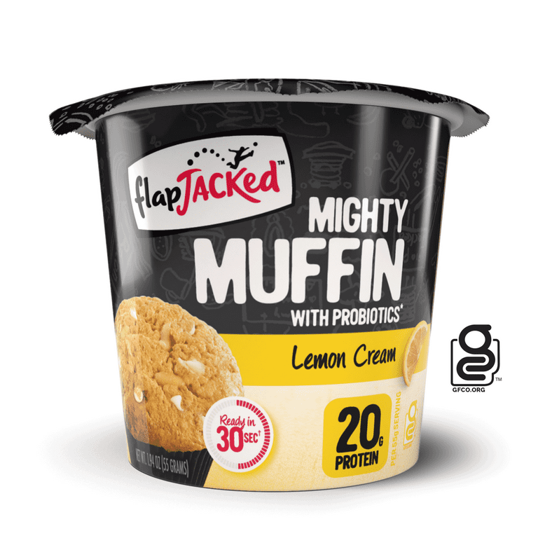 FlapJacked Mighty Muffins, High Protein, Healthy Breakfast, Lemon