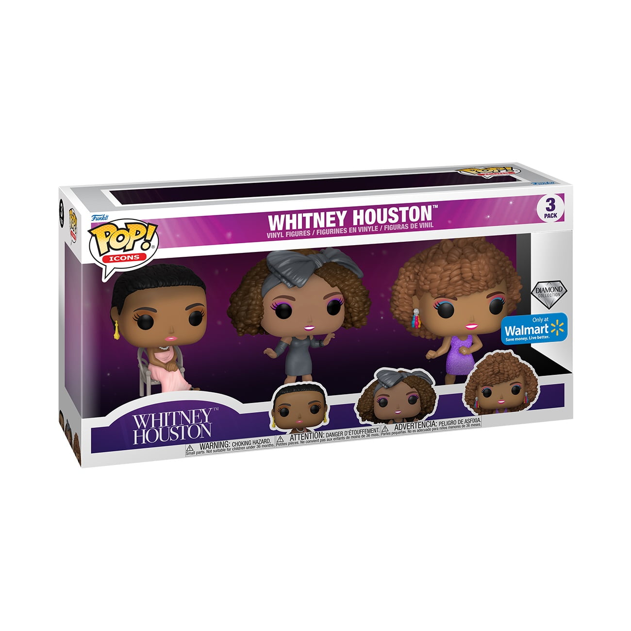 Funko Pop! Rocks: Whitney Houston 3-Pack Vinyl Figures - Walmart.com