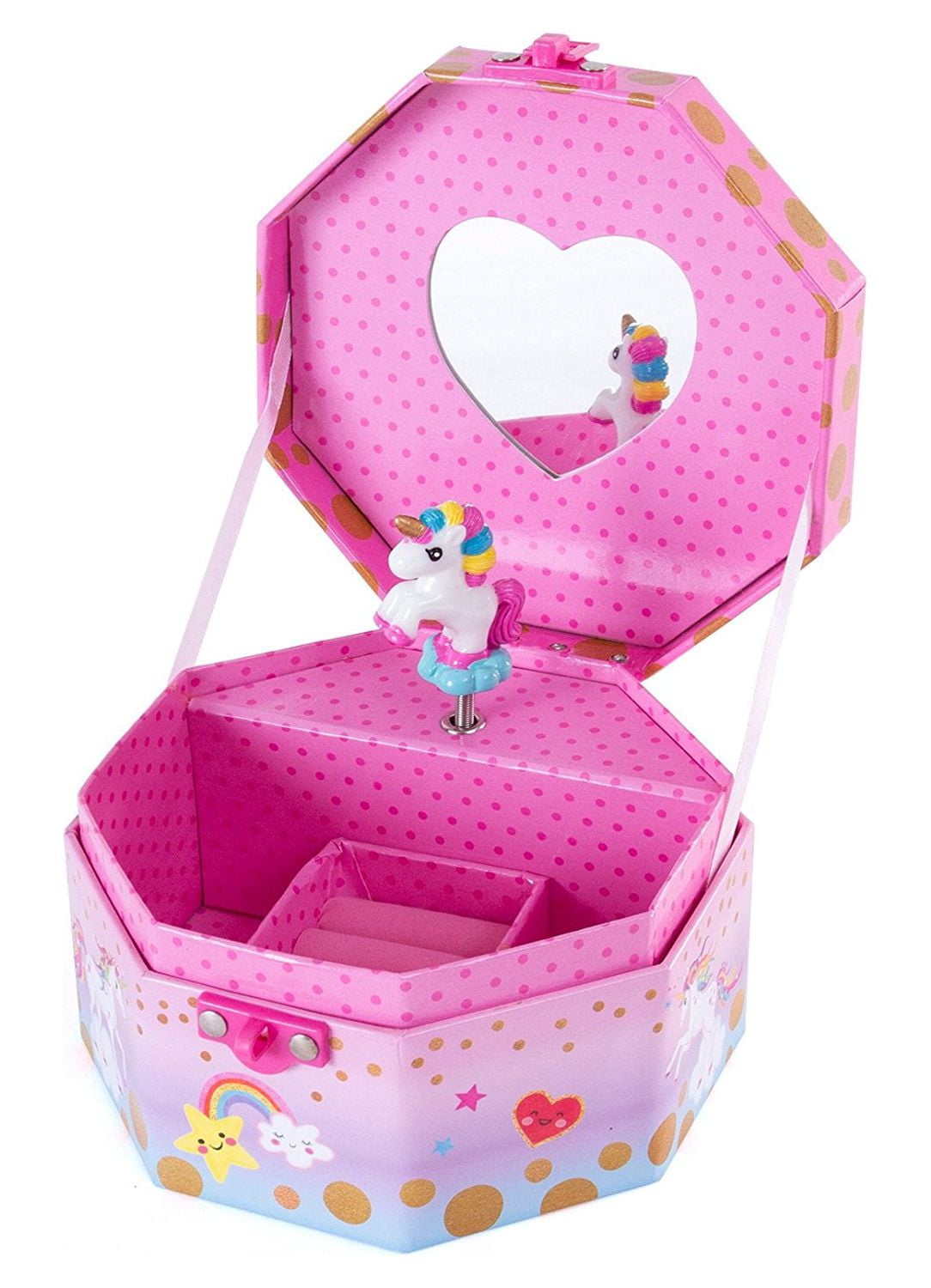 Hot Focus Musical Girls Jewelry Box Rainbow Unicorn Music Jewel