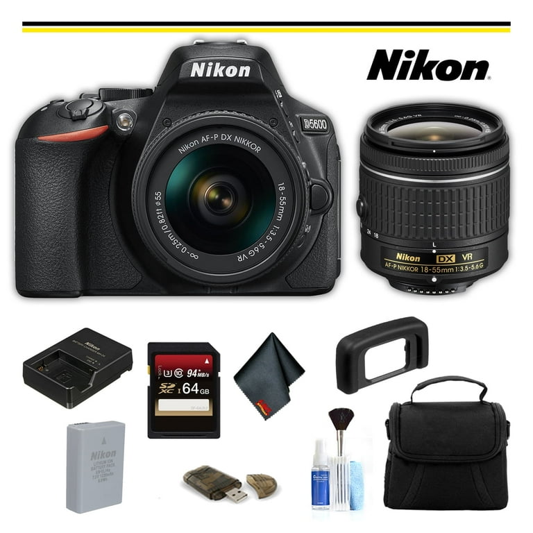 Nikon D5600 DSLR Camera, 18-55mm Lens, 24.2 MP, 1080p HD, Wireless