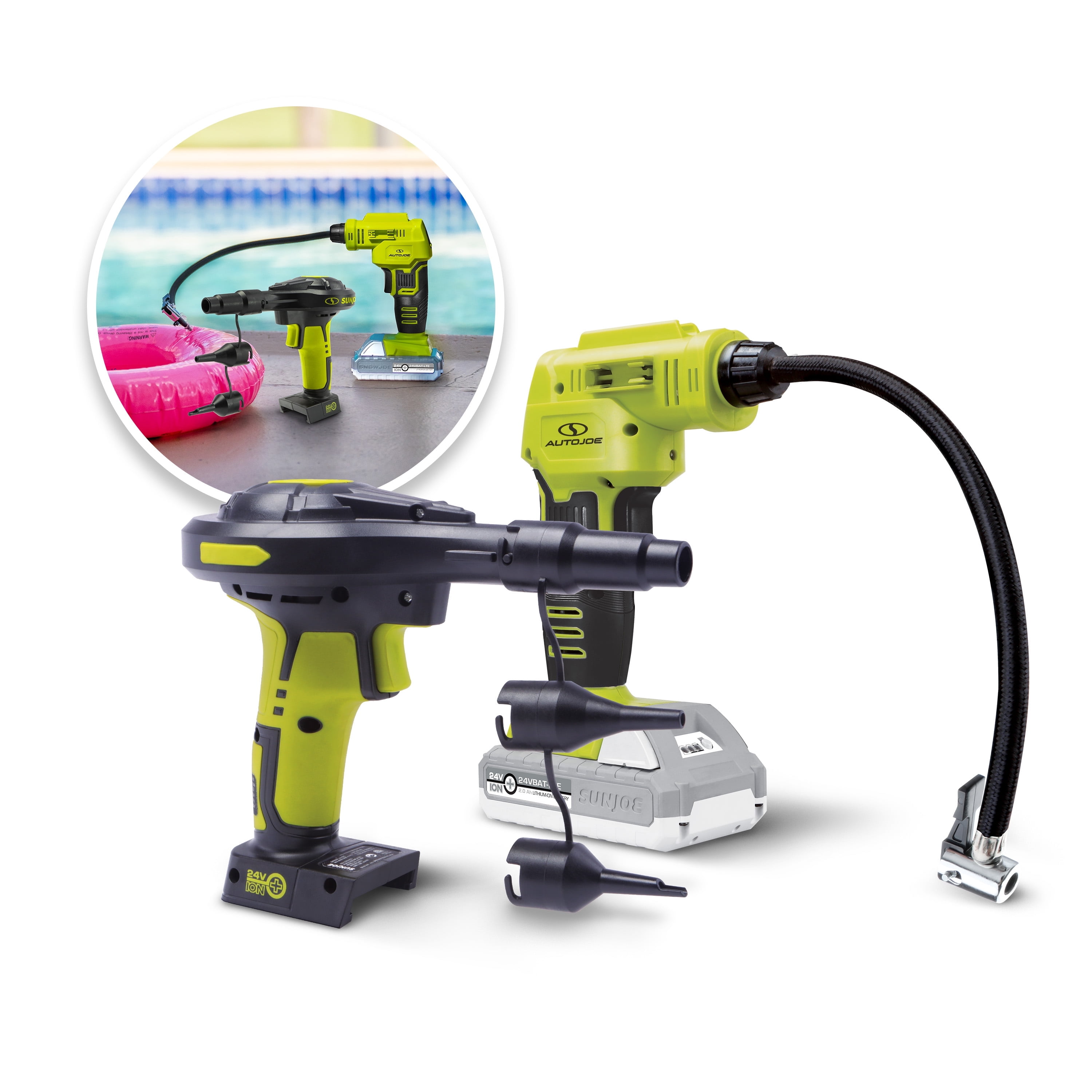 Sun Joe Auto Joe 24V Cordless Inflator & Air Compressor with