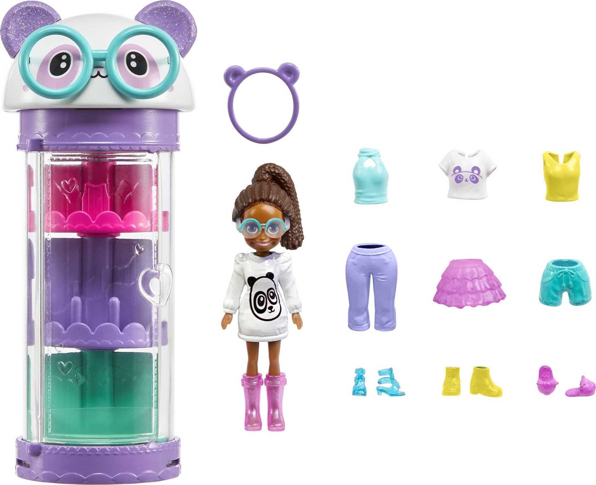 Polly Pocket Mini Spinner with 3-inch Shani Doll & 10 Accessories