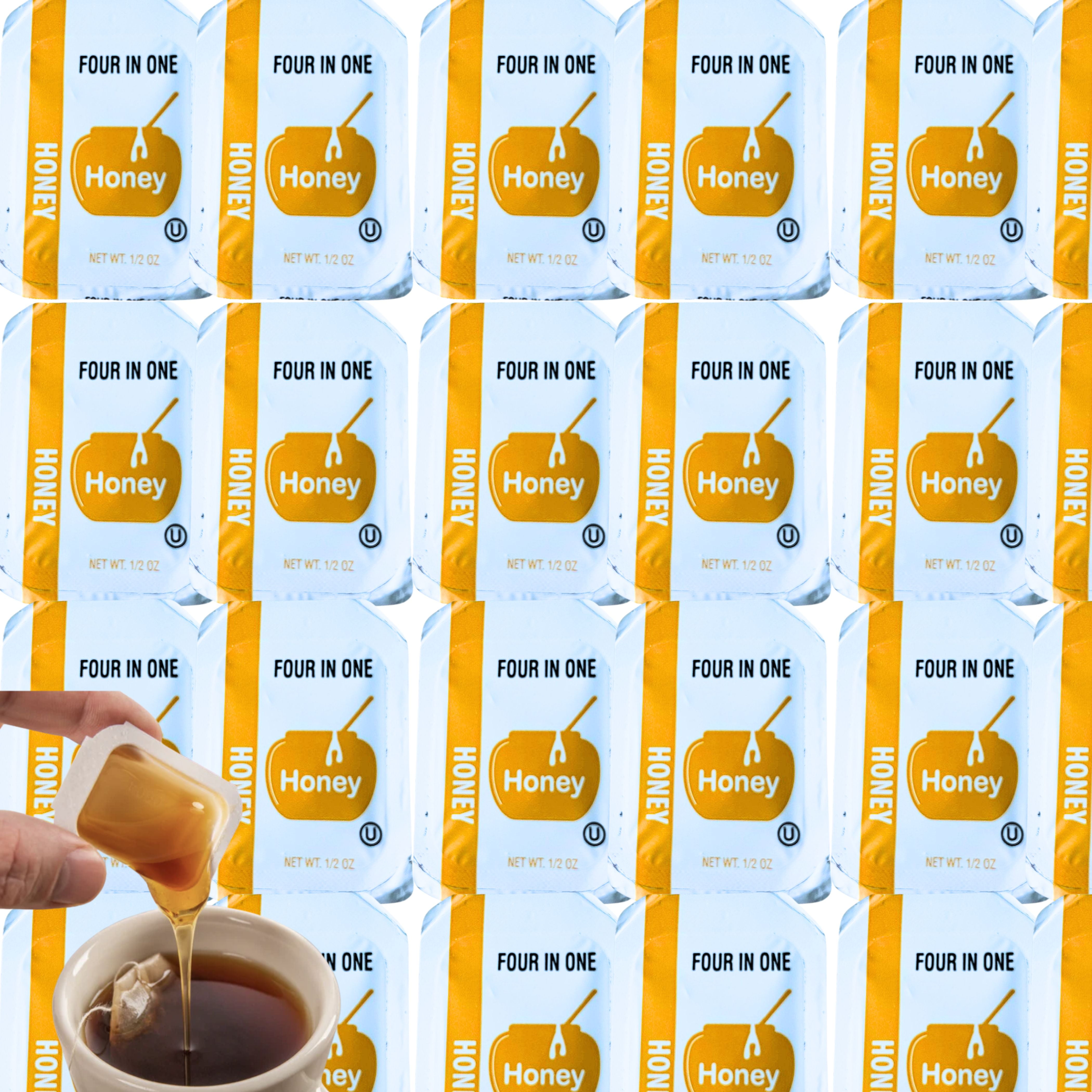 Pure Honey Packets – 50 Count, 0.5 oz Each, Single Serve, Kosher