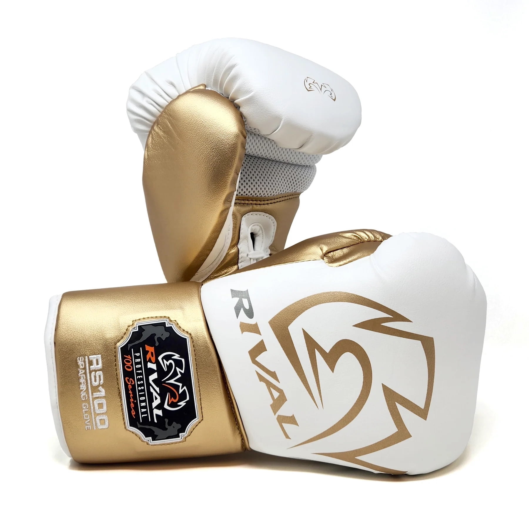 RIVAL Boxing RS100 Pro Lace-Up Sparring Gloves - 16 oz. - White
