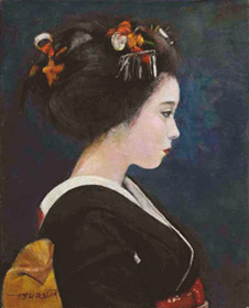 真作】絵画 弦田英太郎 油彩10号 少女像 空間に華やぎを添える肖像画