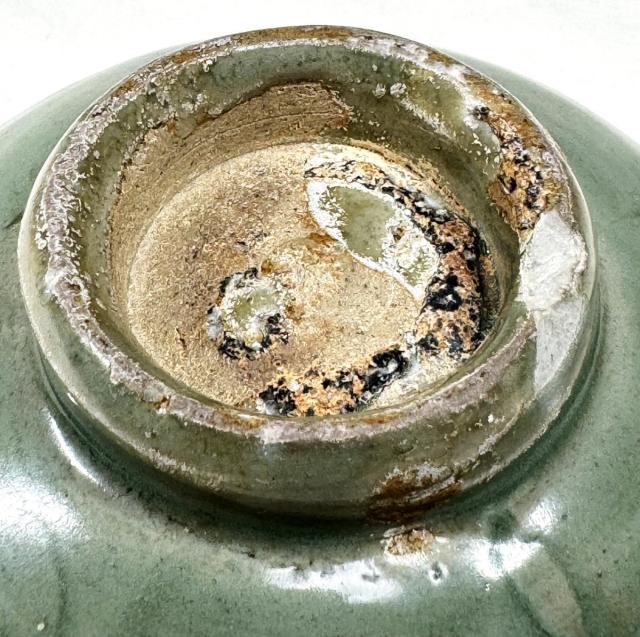 宋時代 龍泉窯青磁刻花茶碗 箱付 時代品 伝世品焼物 歴史唐物 WWTT185