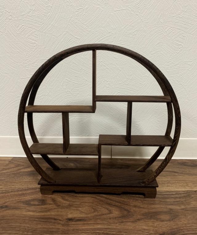 中国茶器棚 丸形 丸型 中国茶器 棚 小 飾り棚 中国家具 円形