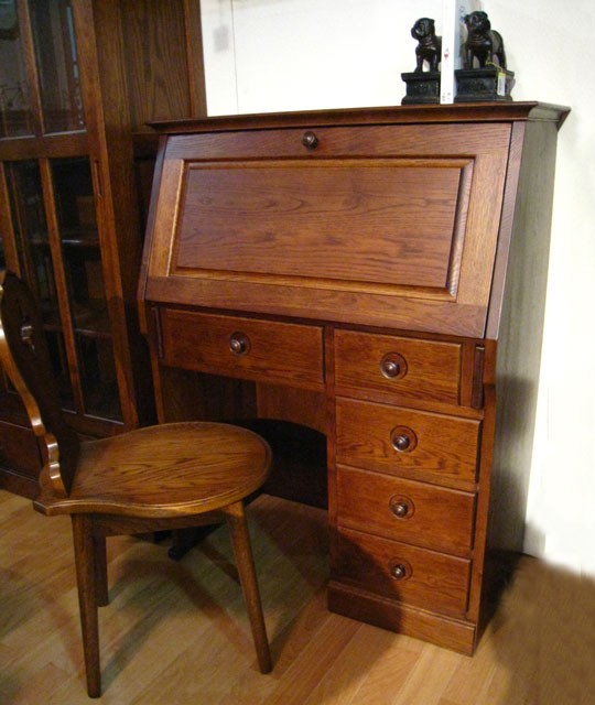 英国アンティーク木製ライティングビューロー/デスク/勉強机/テーブル