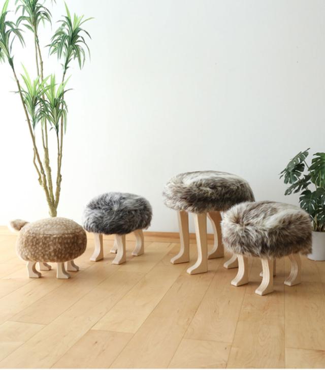 匠工芸 日本製 旭川家具 アニマルスツール コヨーテブラウン L チェア