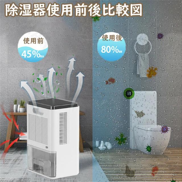 除湿機 大容量 2.5L 18畳 ダブルペルチェ式 強力除湿 衣類乾燥 小型 白