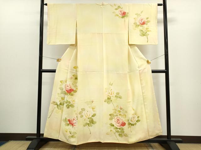 平和屋着物○訪問着 手描き 薔薇 暈し染め 金彩 正絹 逸品 CAAR6572ze