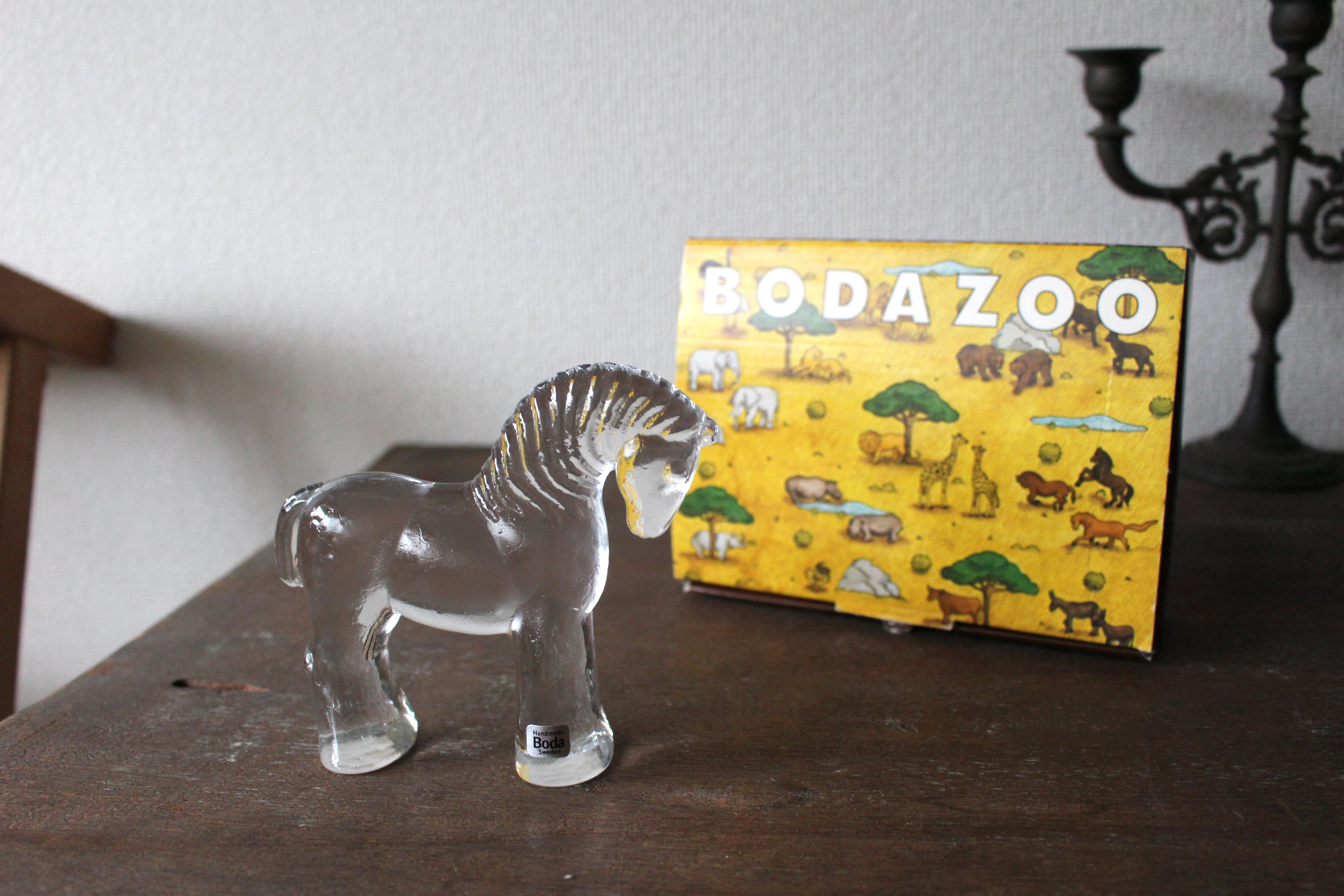 スウェーデン ヴィンテージ ホース オブジェ ガラス コスタボダ 70s 馬