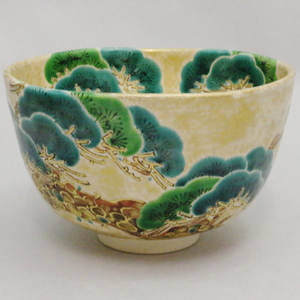 送料込【逢絢亭・新品】茶道具 茶碗 京焼 東福寺の紅葉の絵 手塚