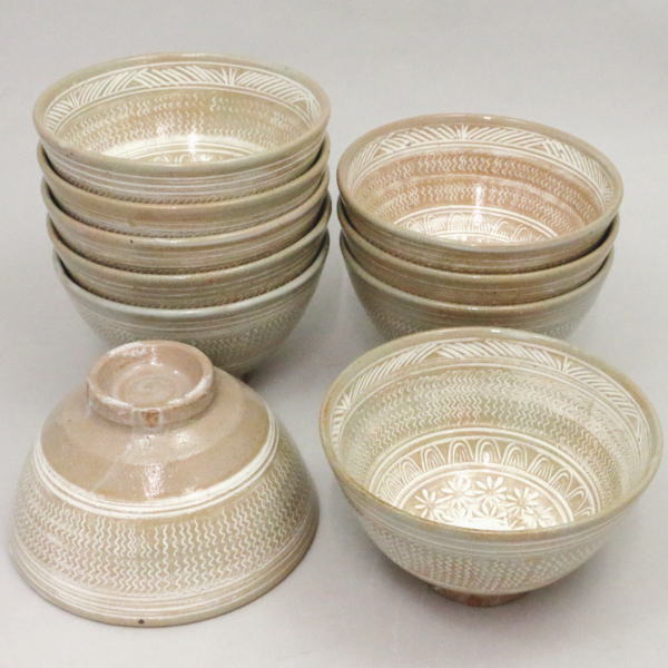 茶道具 三島 数茶碗 10客 茶道具 数茶碗（かずちゃわん） 数茶碗 花