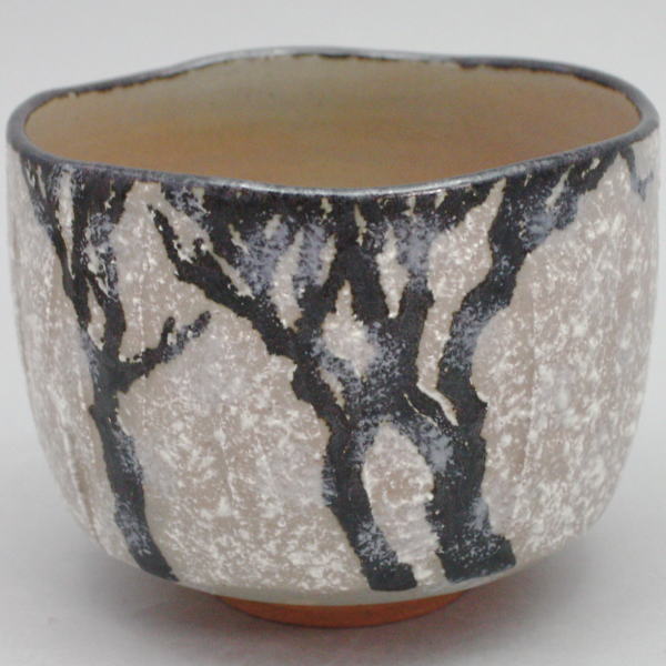 茶器/茶道具 抹茶茶碗】 粟田焼き 白銀世界（楽形） 安田浩人作 – 今屋