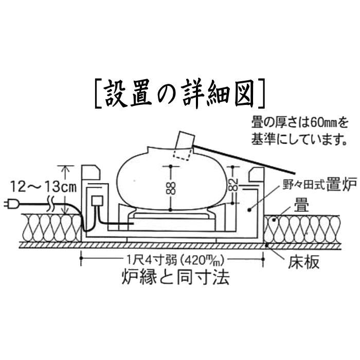 なみ】炭型ヒーター 電熱器 野々田式 置き炉 裏千家 五徳付 茶道具