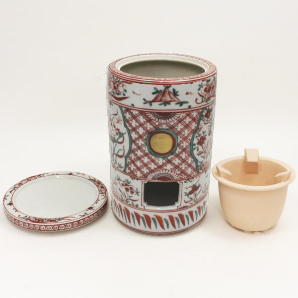 茶道具 昭阿弥 呉須赤絵 涼炉 共箱 茶道具 昭阿弥 呉須赤絵 涼炉 共箱