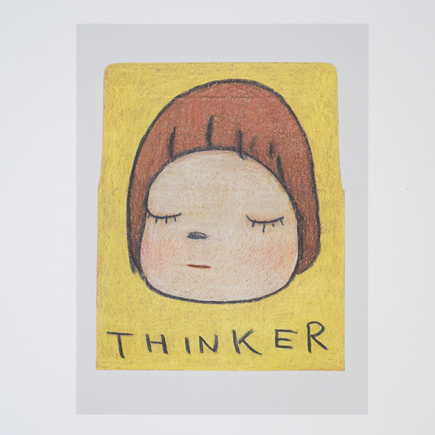 奈良美智 直筆サイン入り木版画 「 flashlight girl 」 奈良美智 直筆