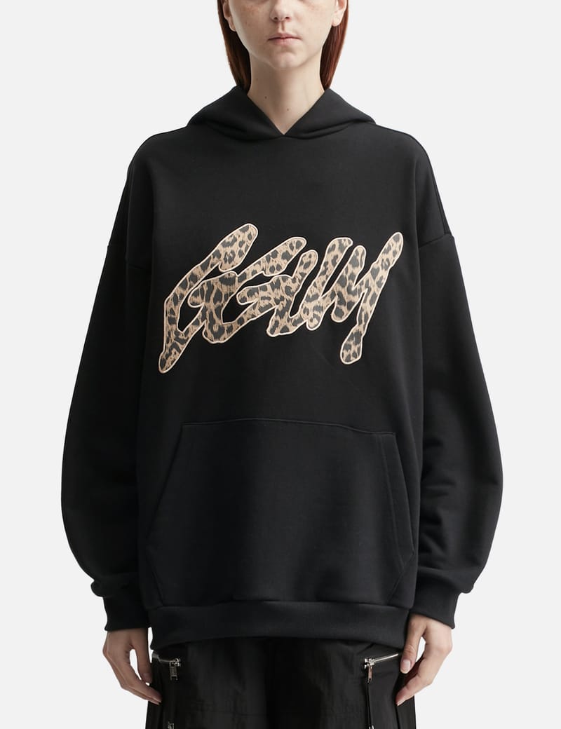 DEINET YEONJUN GGUM X DEINET Hoodie - Black hoodie with leopard