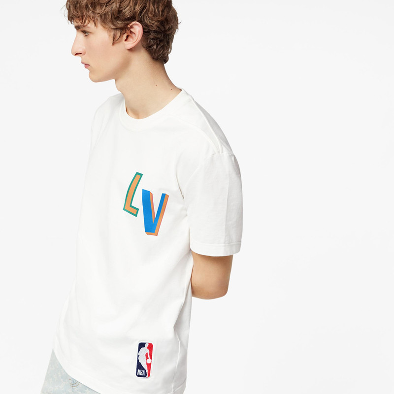 Louis Vuitton LVxNBA Front-and-Back Letters Print T-Shirt | REVERSIBLE