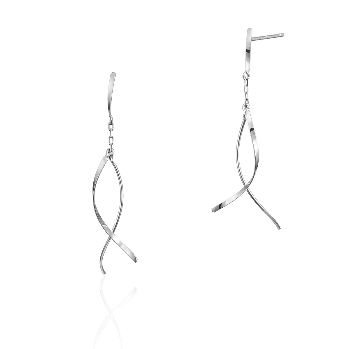 K10ホワイトゴールド ラインモチーフ ピアス | カナル4℃(canal4'C