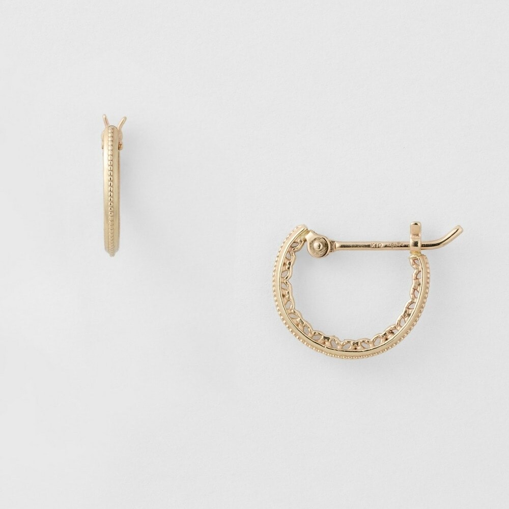 アガット フープピアス 片方のみ K18 フープ ピアス | agete/アガット